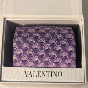 Purple swan Valentino silk necktie